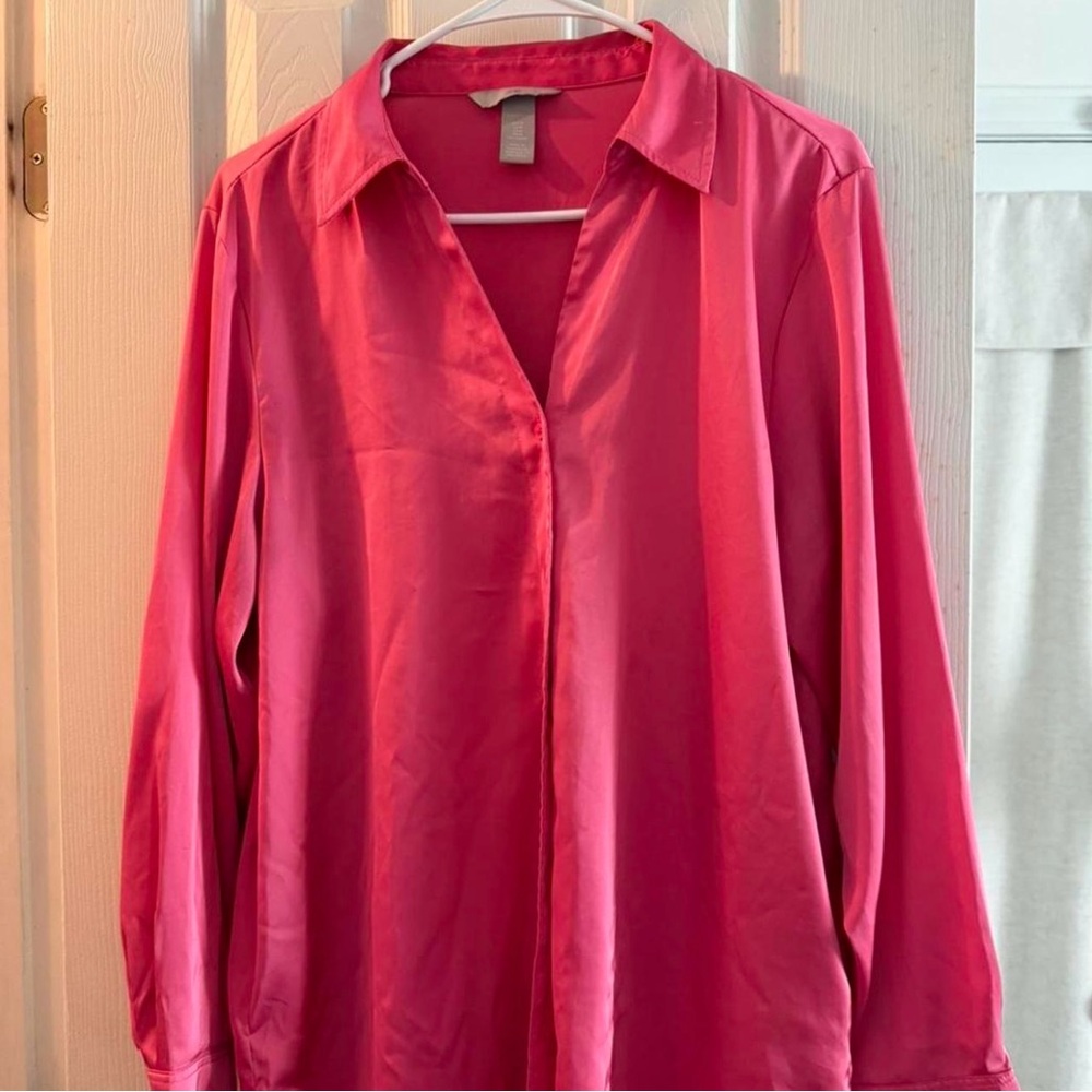 H&M Vibrant Pink Button Down Shirt